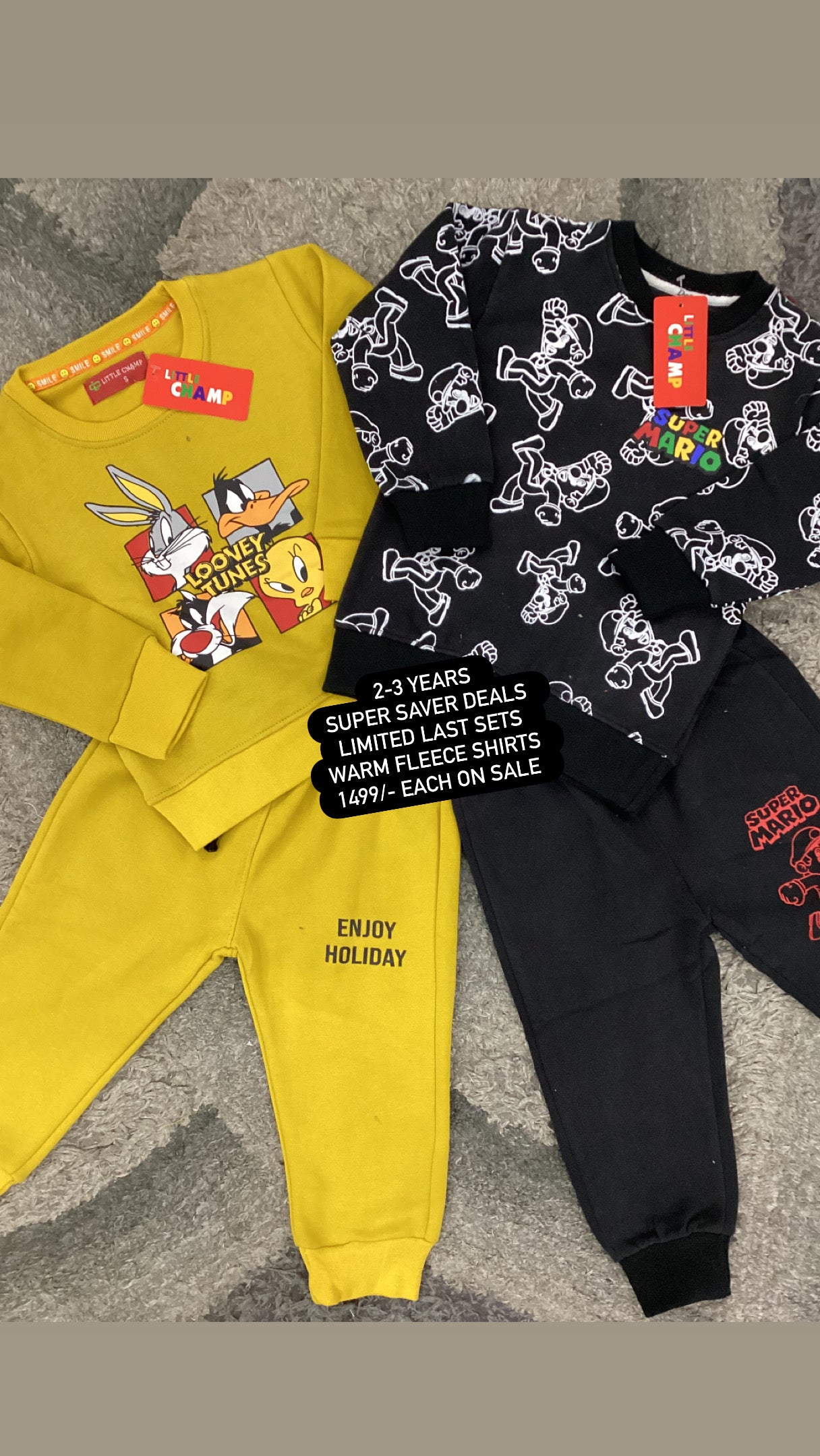 Kids Girls Boys Affordable Baby Outfits –- Winter Warm Fleece Track Suits