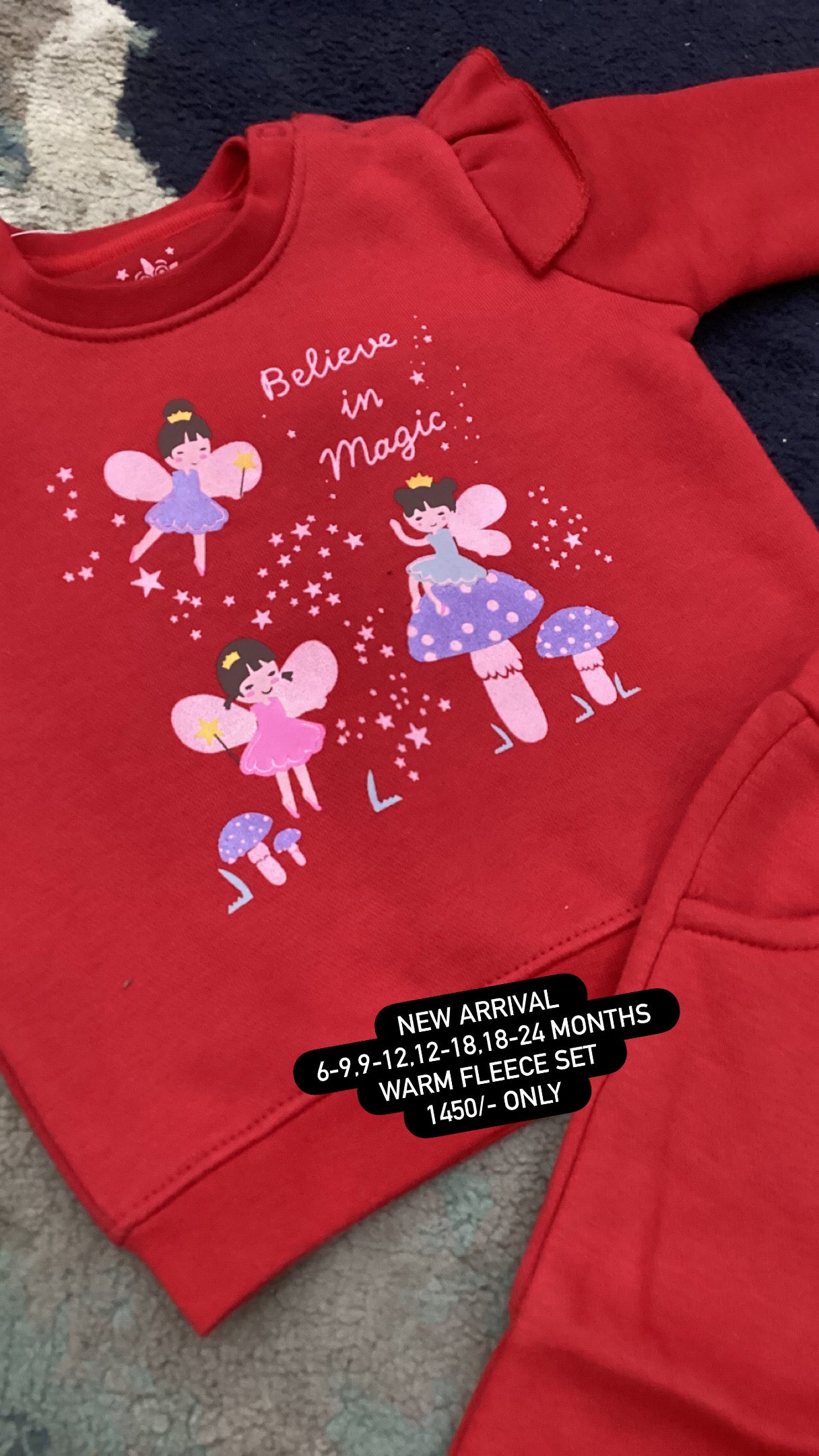 Kids Girls Infant Affordable Baby Outfits –- Winter Warm Fleece Branded Track Suit