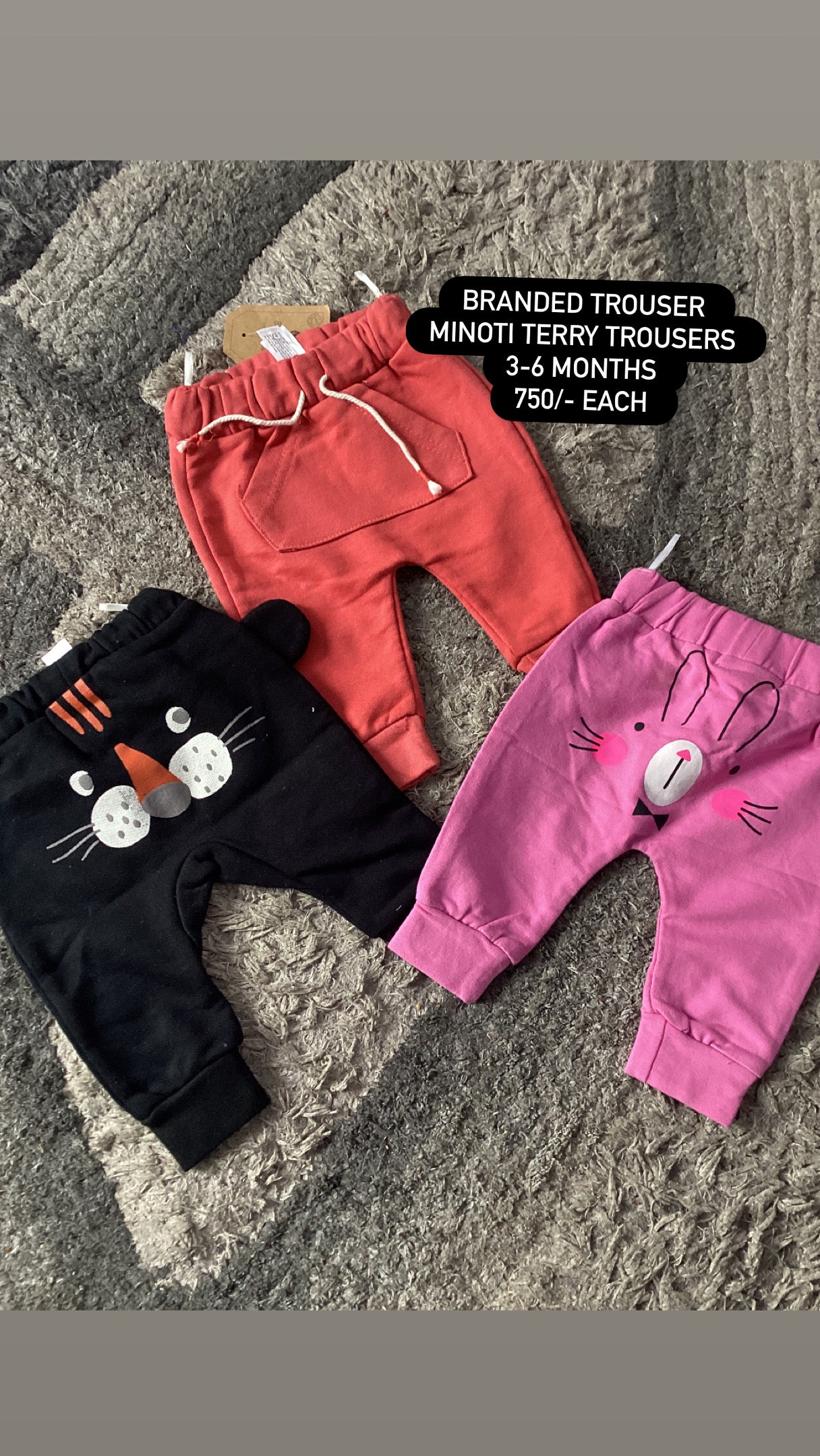 Kids Infant Girls Boys Affordable Baby Outfits –- Winter Warm Trousers Branded fleece