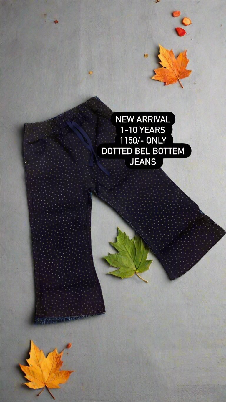 Kids Girls Cotton Jeans Pents Branded Improted Bell Bottom
