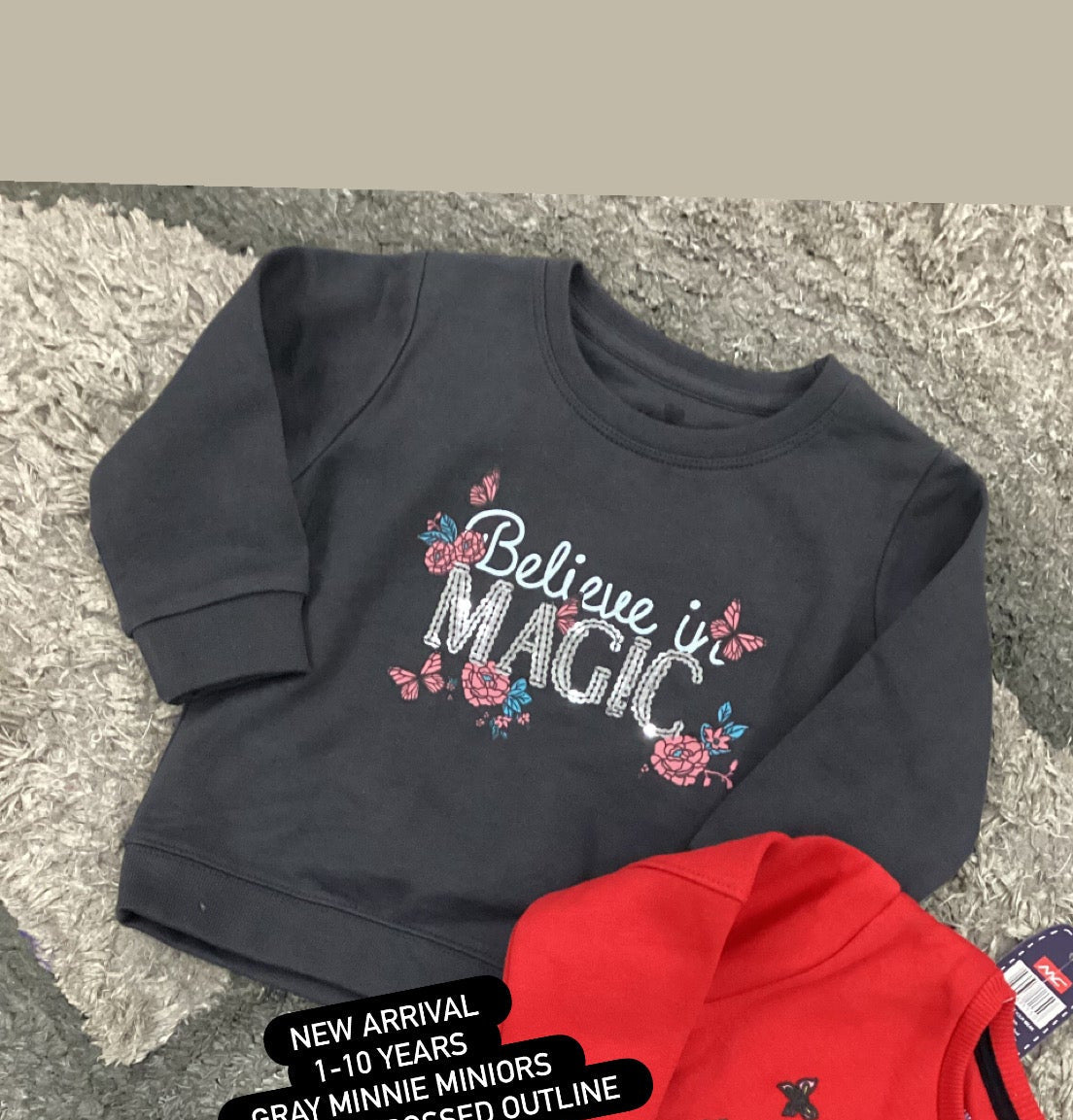 Kids Girls Affordable Baby Outfits –- Winter Warm Fleece High Quality Branded Sweat Shirt (Copy)