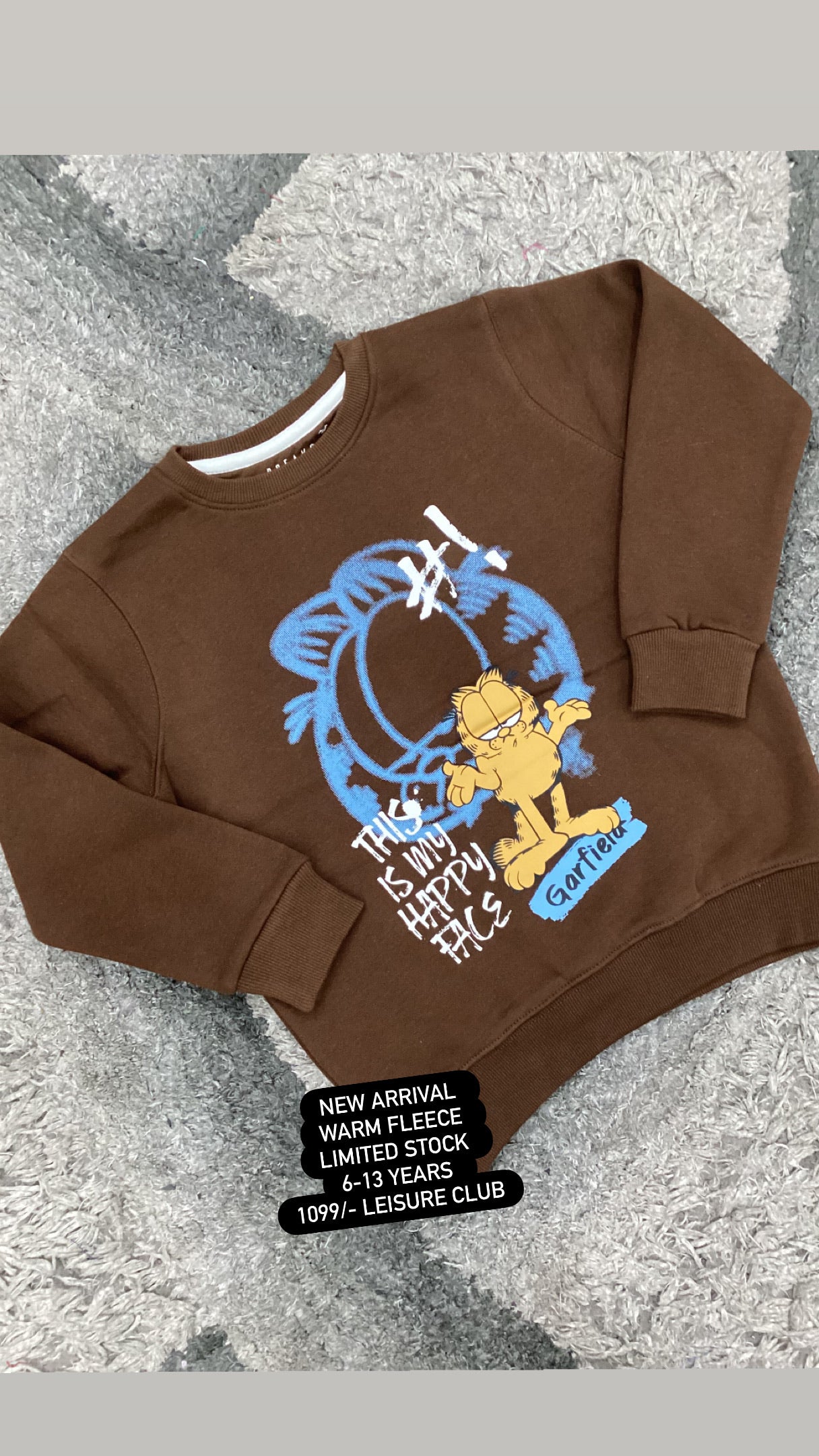 Kids Girls Boys Affordable Baby Outfits –- Winter Warm Fleece Branded Original Shirt Leisure Club