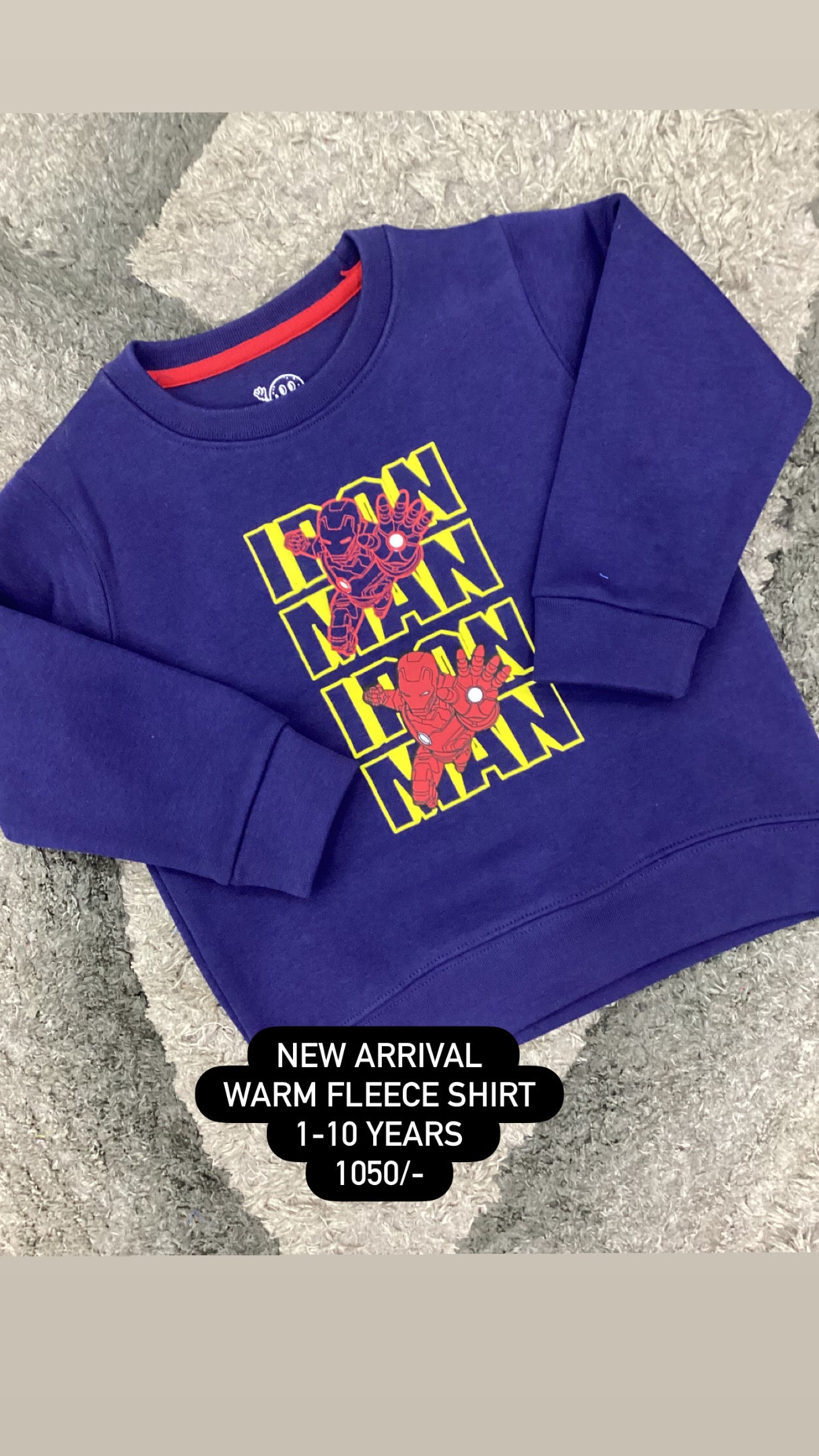 Kids Boys Affordable Baby Outfits –- Winter Warm Branded Fleece Warm Shirt