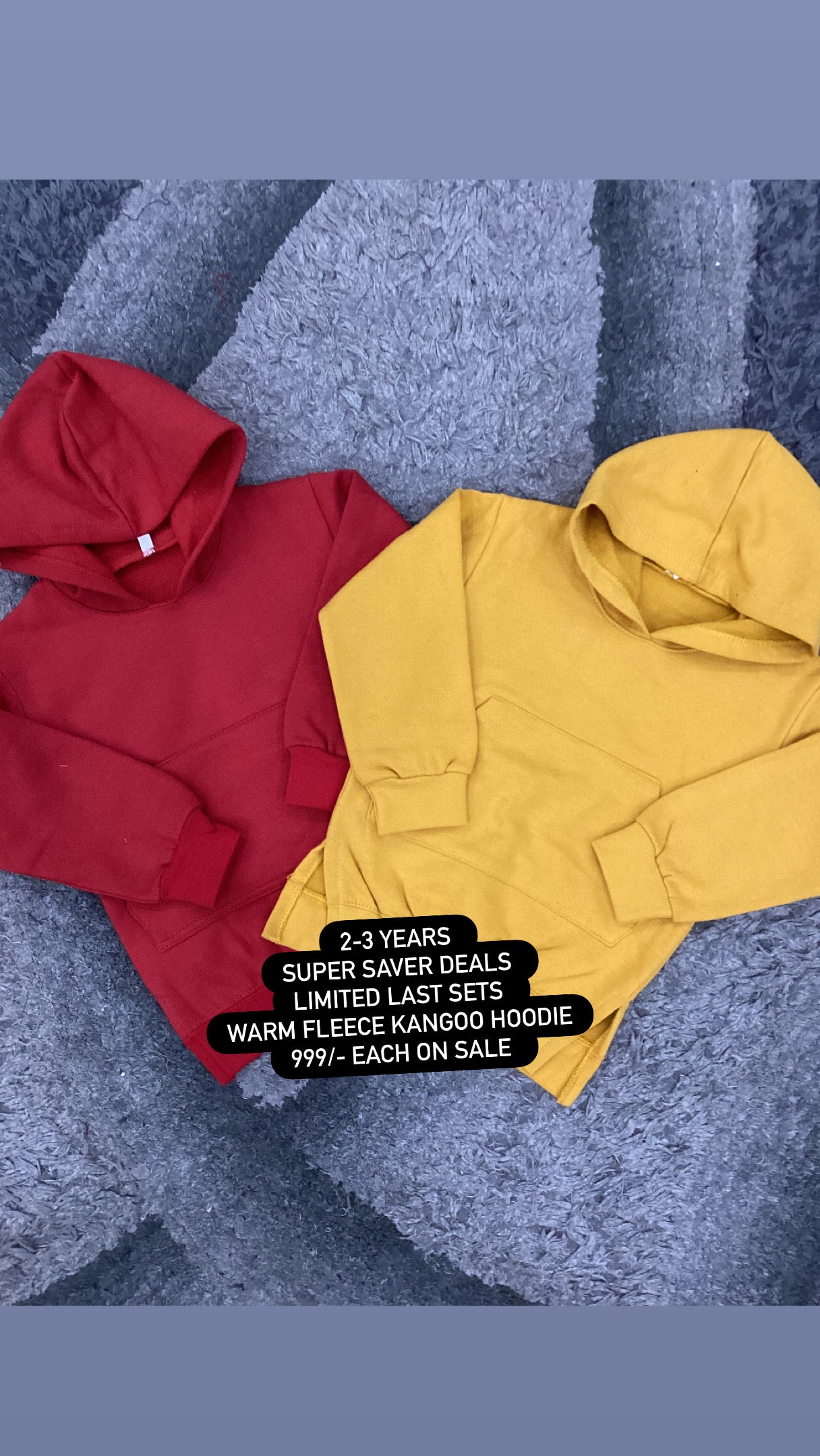 Kids Girls Boys Affordable Baby Outfits –- Winter Warm Fleece Hoodies Long Kangaroo style