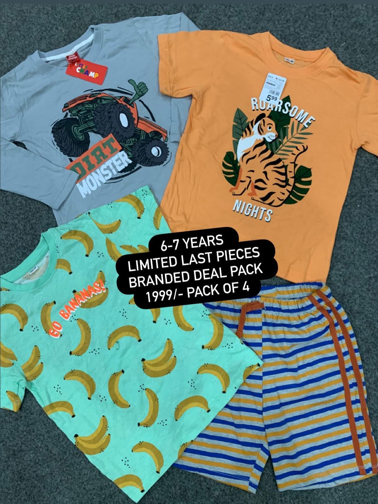 Kids Affordable Collection 2026: Kids Boys Branded Packs Deal Summer Sale 6-7 Years