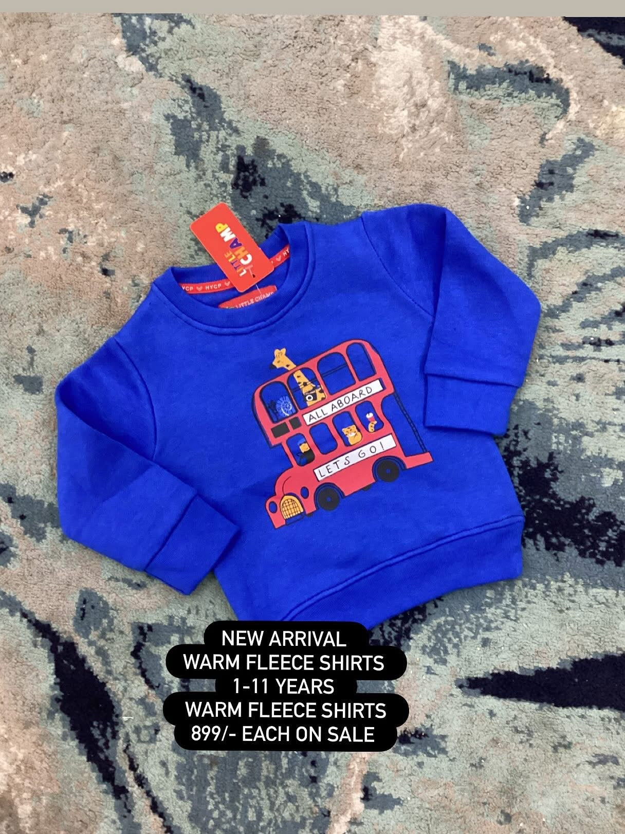 Kids Boys Affordable Baby Outfits –- Winter Fleece Warm Branded Sweat Shirt