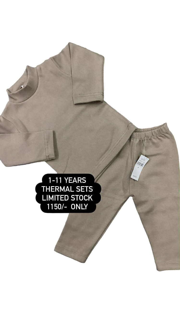Kids Boys Girl Affordable Baby Outfits –-Thermal Set Import Mock Neck with Tights Warmy