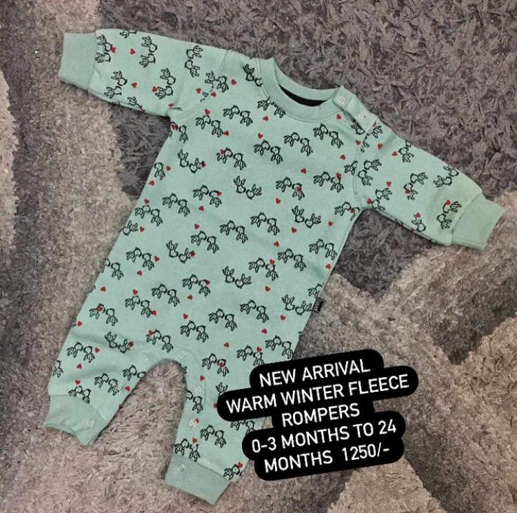 Kids Infant New Arrival 2023 Fleece Romper Sea Green