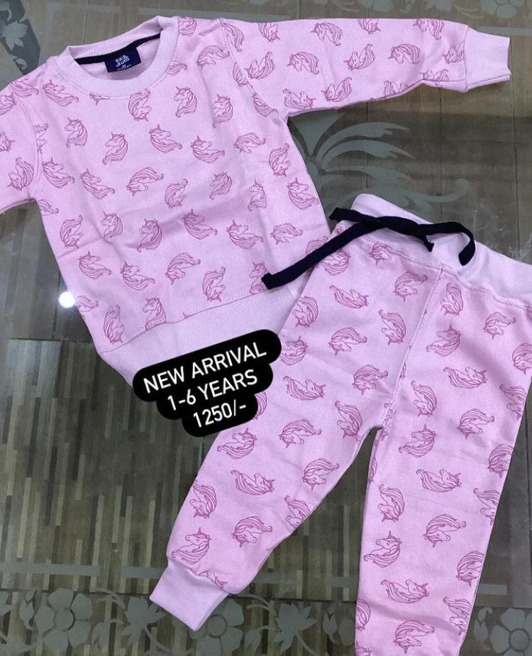 Kids Girls Boys Fleece Winter 2023 Suit Unicorn 1-6 Year
