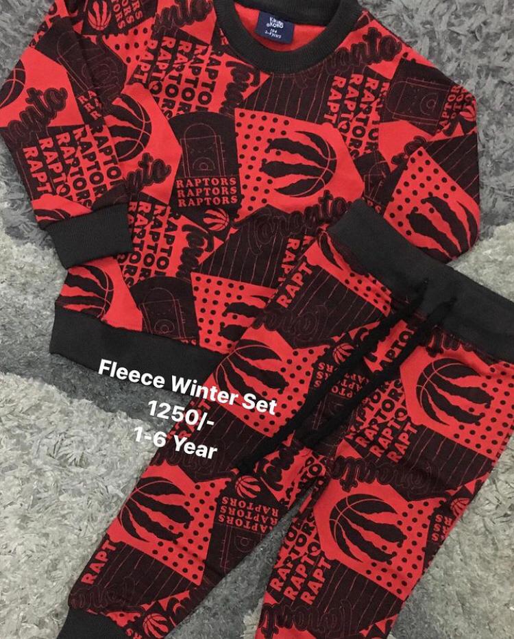 Kids Girls Boys Fleece Winter 2023 Suit Raptors 1-6 Year