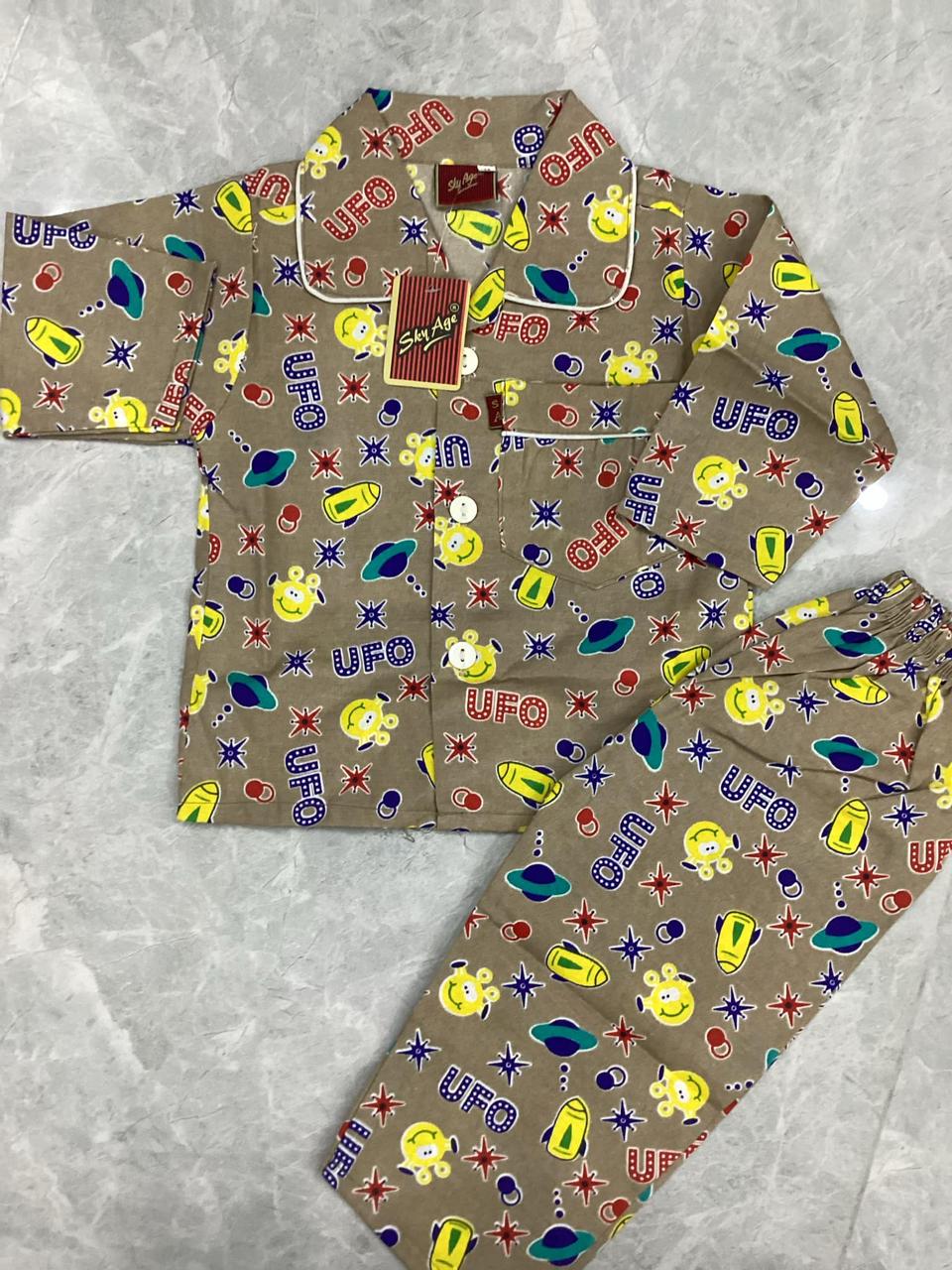 Kids Girls Boys Winter Falalan High Quality Night Suits 1-2 Year