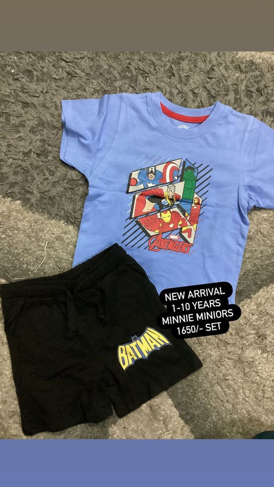 Kids Boys Summer New Arrivals Original Minnie Minors Shorts with Shirt
