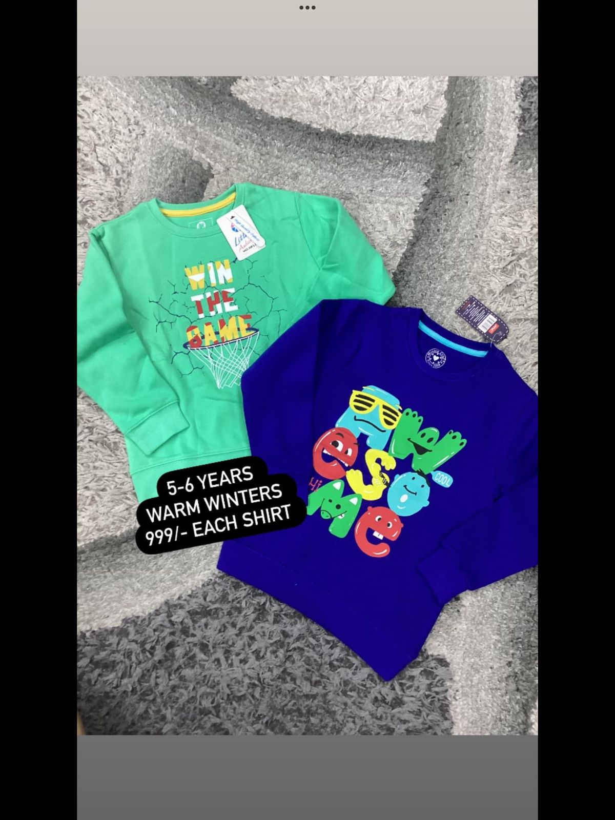 Kids Boys Winter Fleece Warm Shirt Imported Brand