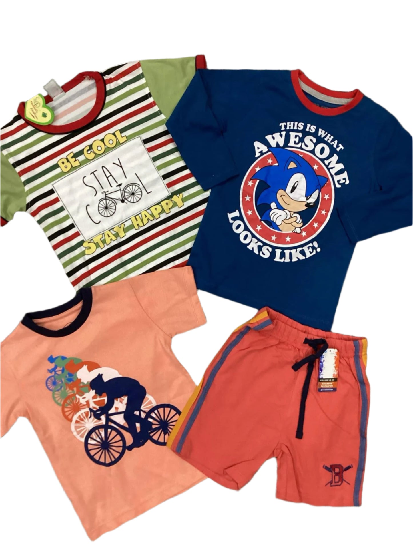 Kids boys Summer Deal 3-4 Year Pack of 4 Branded shirts with short