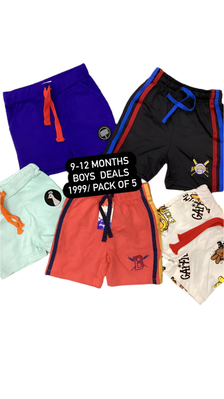 Kids Boys Summer Deal 9-12 Months Pack of 5