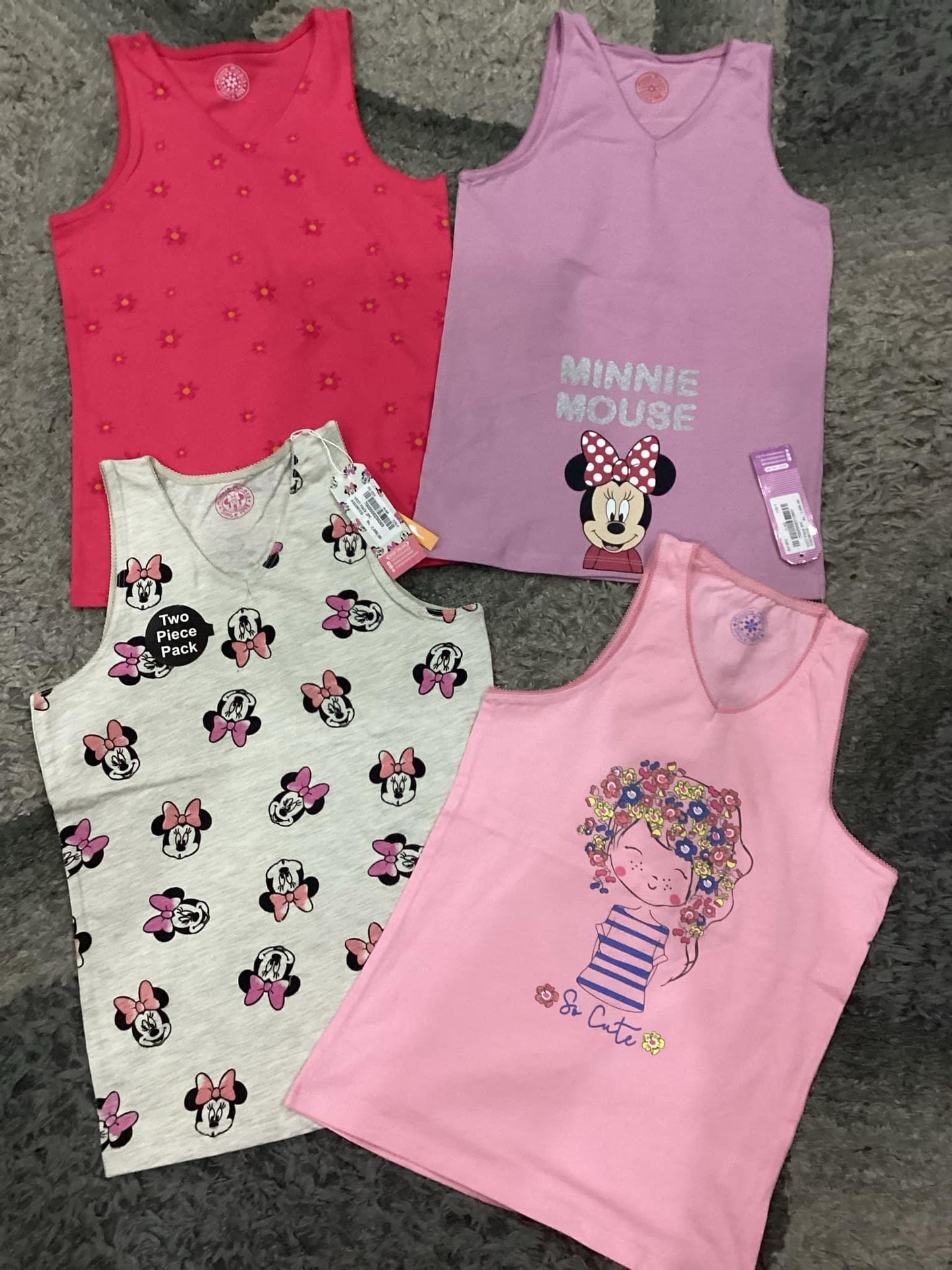 Kids Girls Summer Tank Tops Pack of 7-8 Years