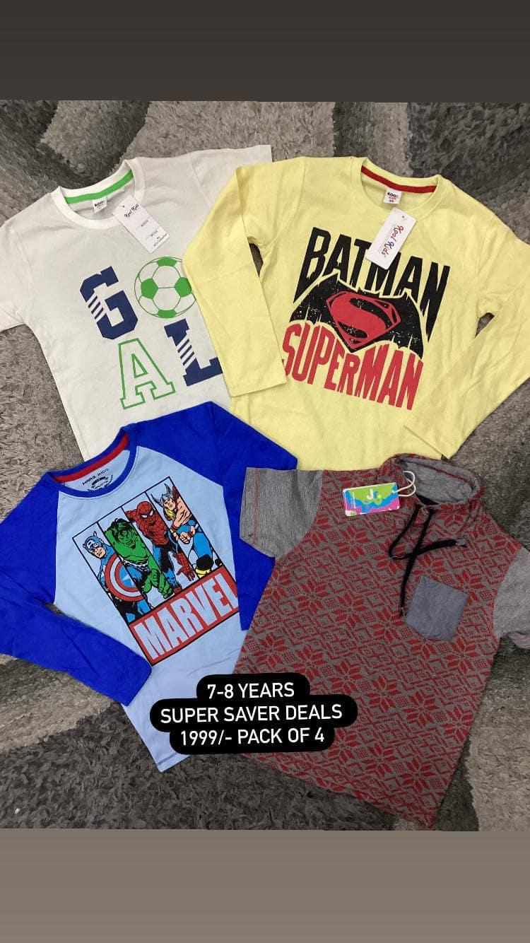 Kids Boys Summer Shirts Pack 7-8 Years