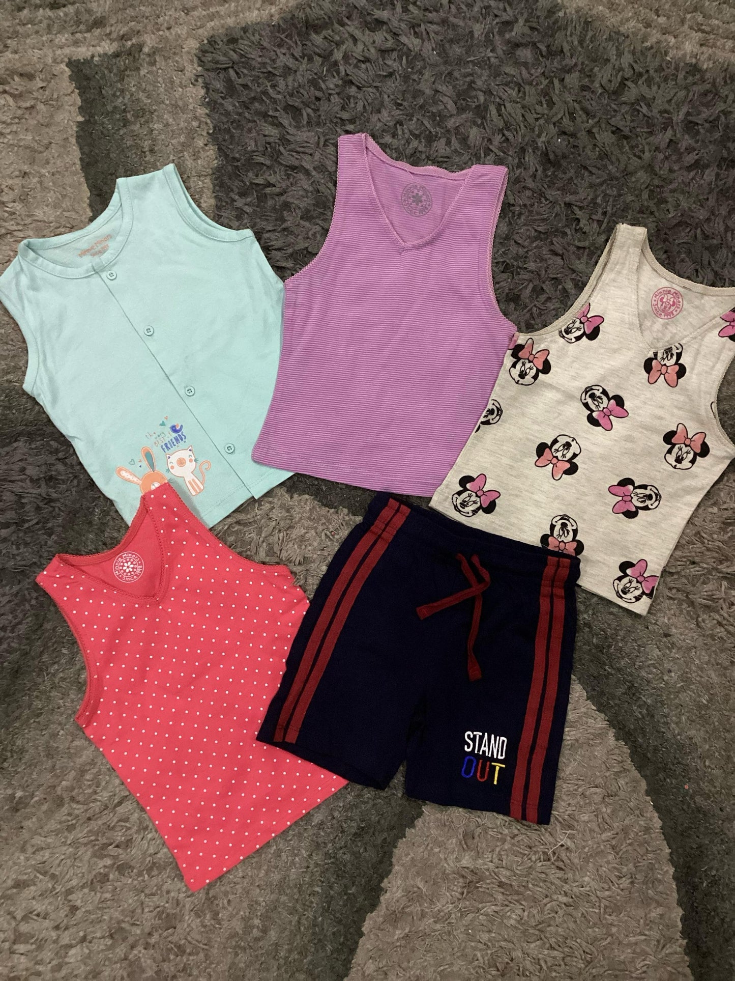Kids Girls Summer New Arrivals on Sale Deal Pack of 5 for 9-12 Months