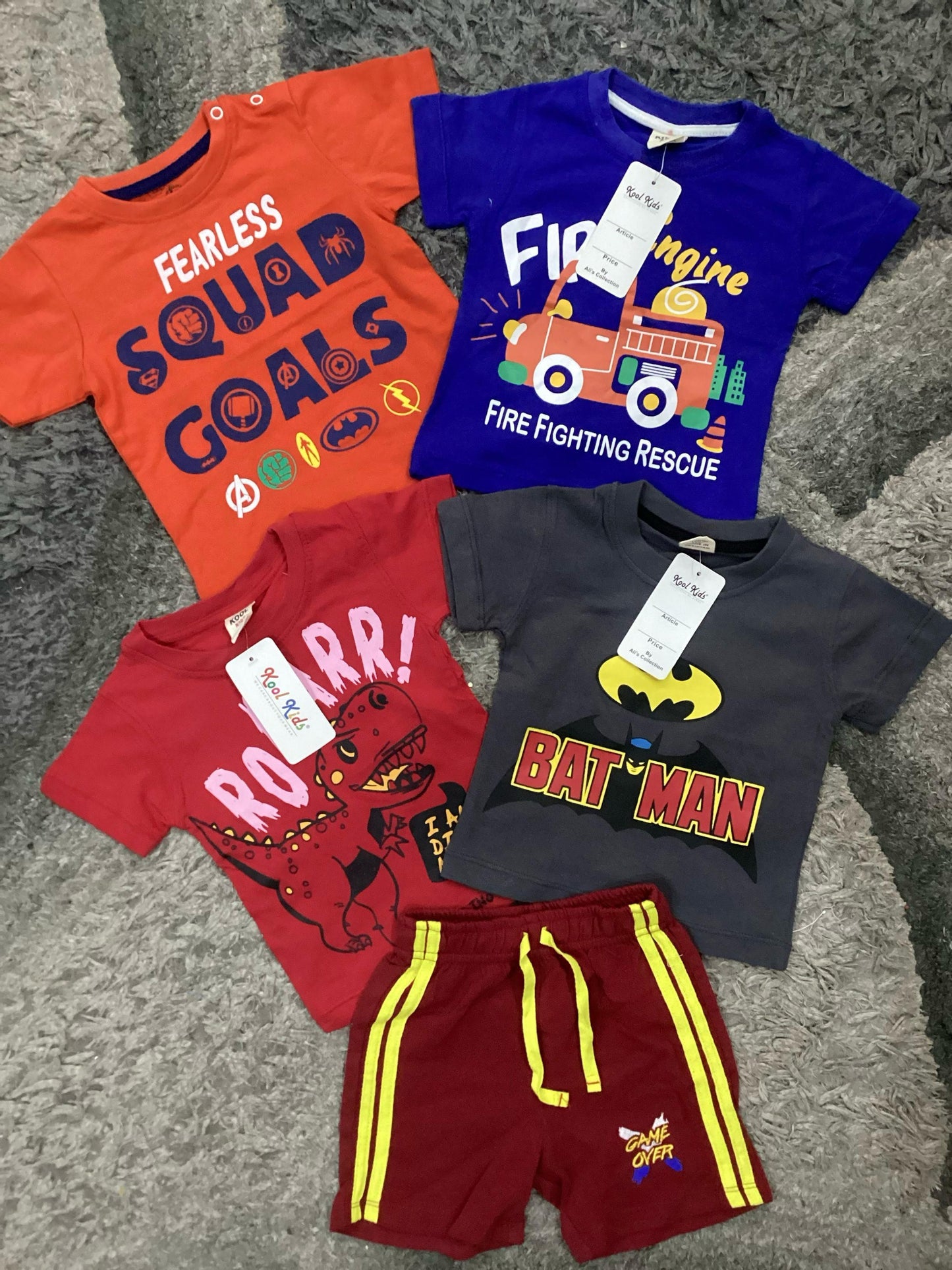 Kids Boys Summer New Arrivals on Sale Deal Pack of 5 for 9-12 Months