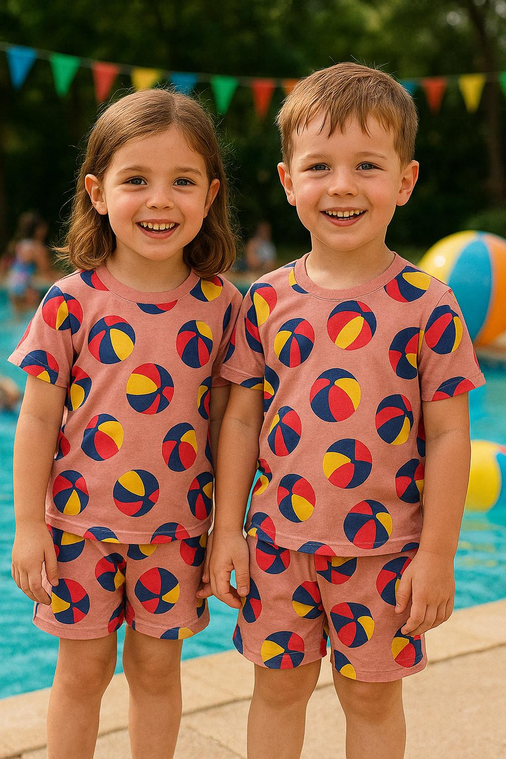 Celebrate Eid in style! Kids Boys Girls Summer Blended Shirt with Shorts – New Arrival perfect for 2025 Eid fashion