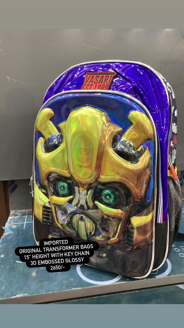 Kids Girls Boys School Bag Pack High Quality Double Zipper 3D Transformer