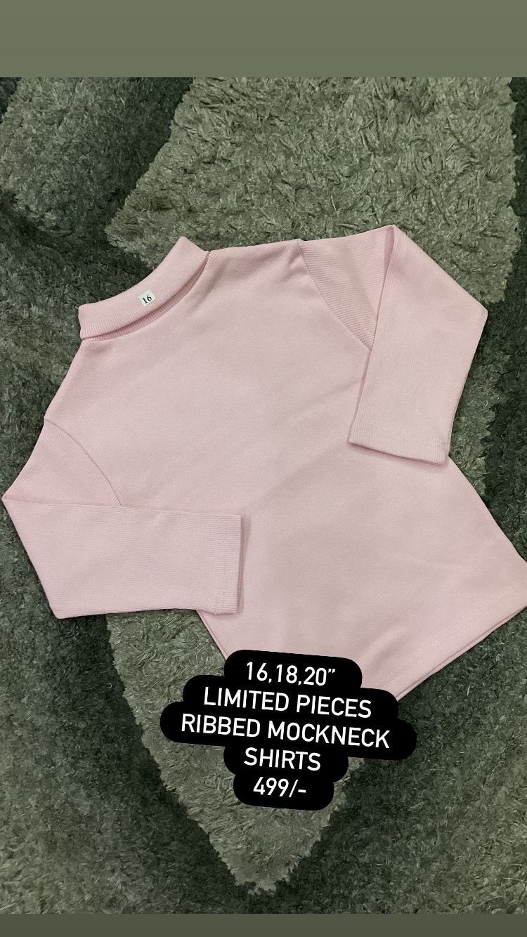 Kids Girls Or Boys Affordable Baby Outfits--Winter Ribbed Mock Neck Shirts