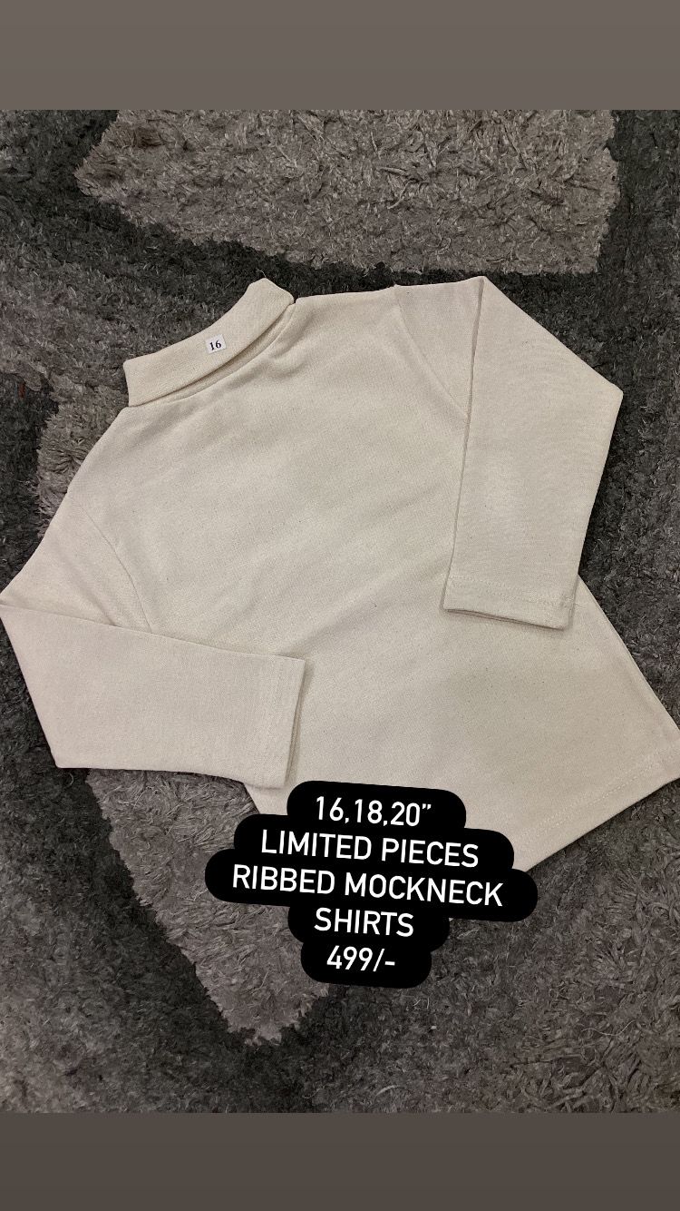 Kids Girls Or Boys Affordable Baby Outfits--Winter Ribbed Mock Neck Shirts