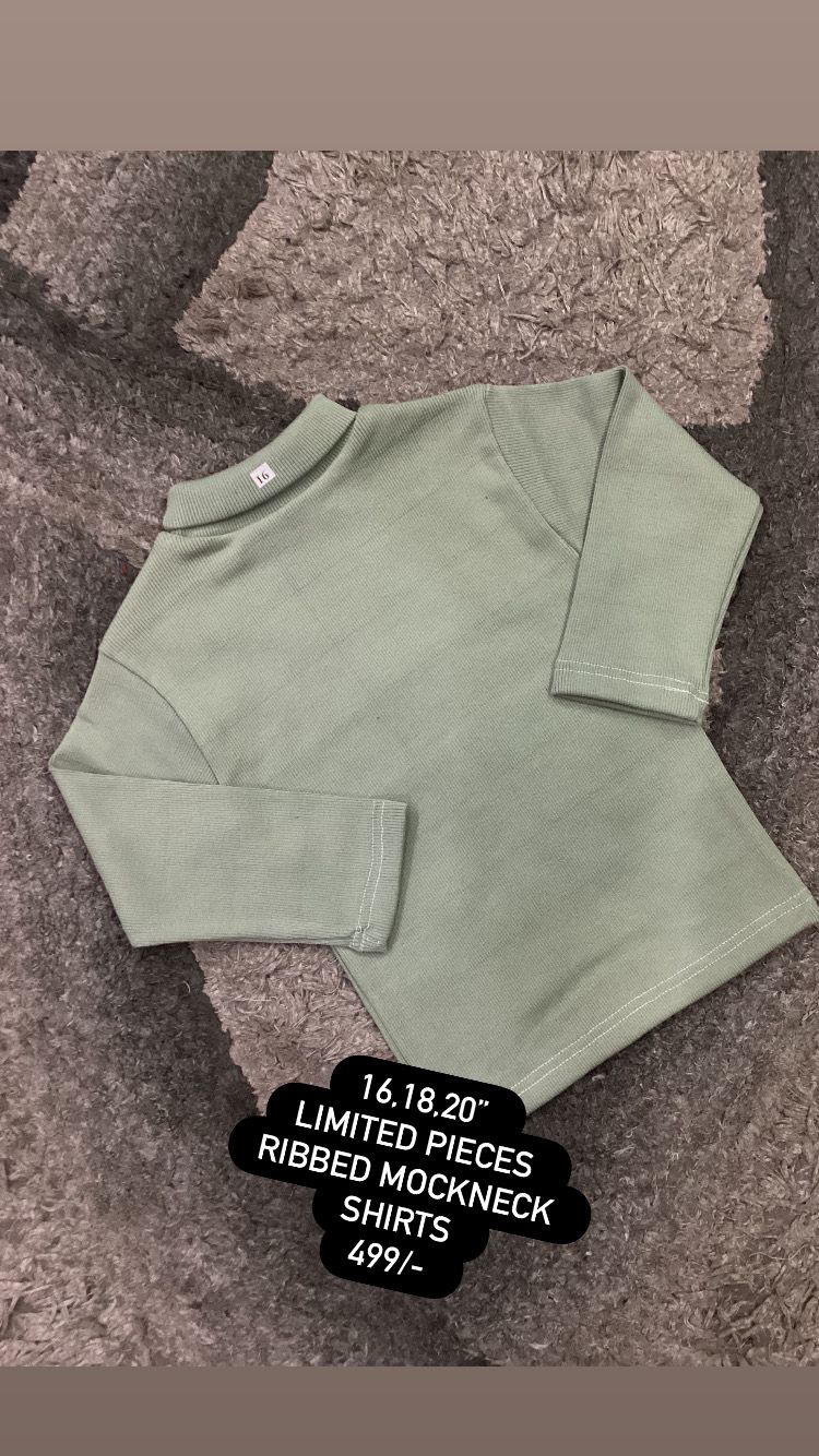 Kids Girls Or Boys Affordable Baby Outfits--Winter Ribbed Mock Neck Shirts