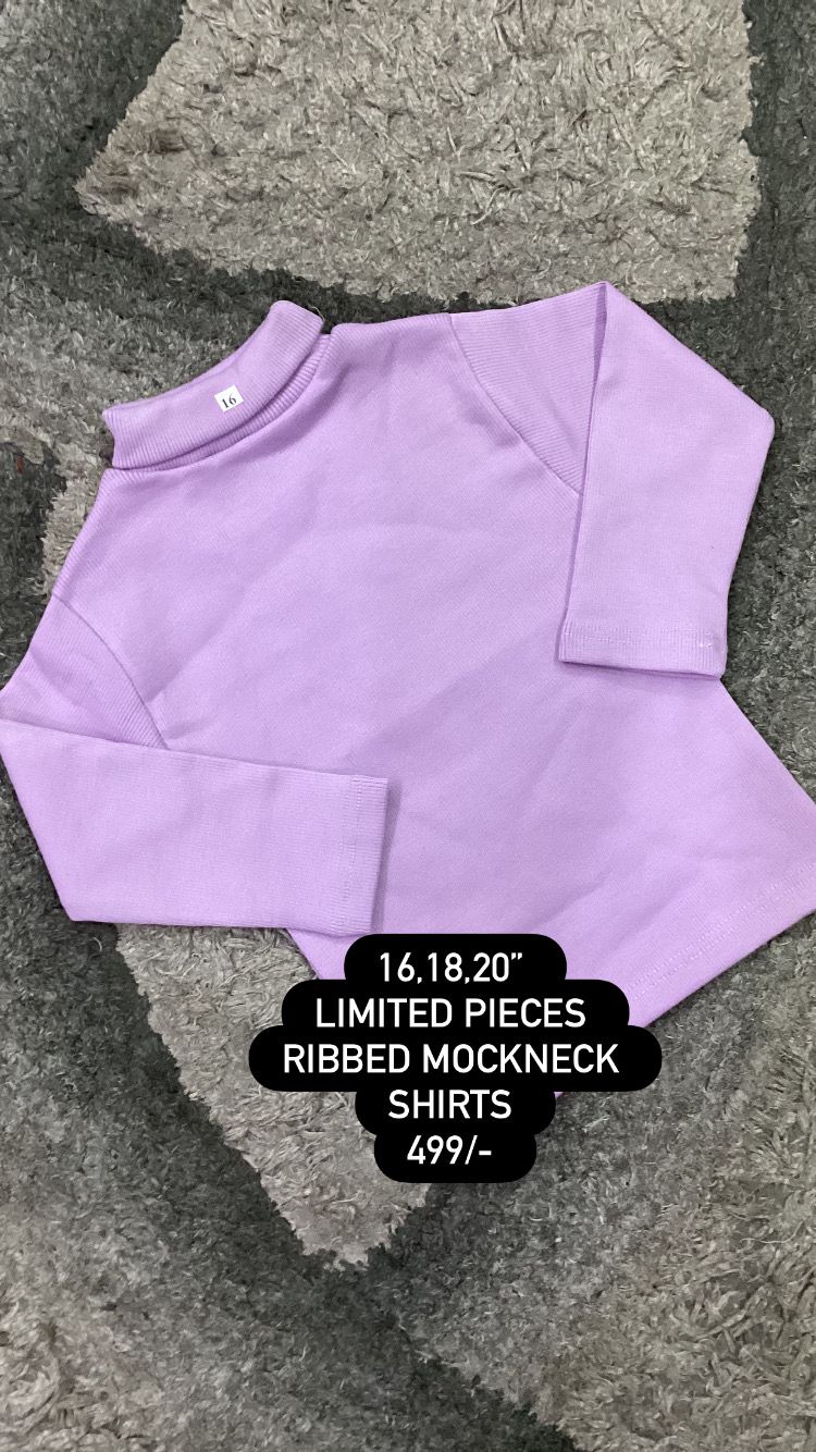 Kids Girls Or Boys Affordable Baby Outfits--Winter Ribbed Mock Neck Shirts
