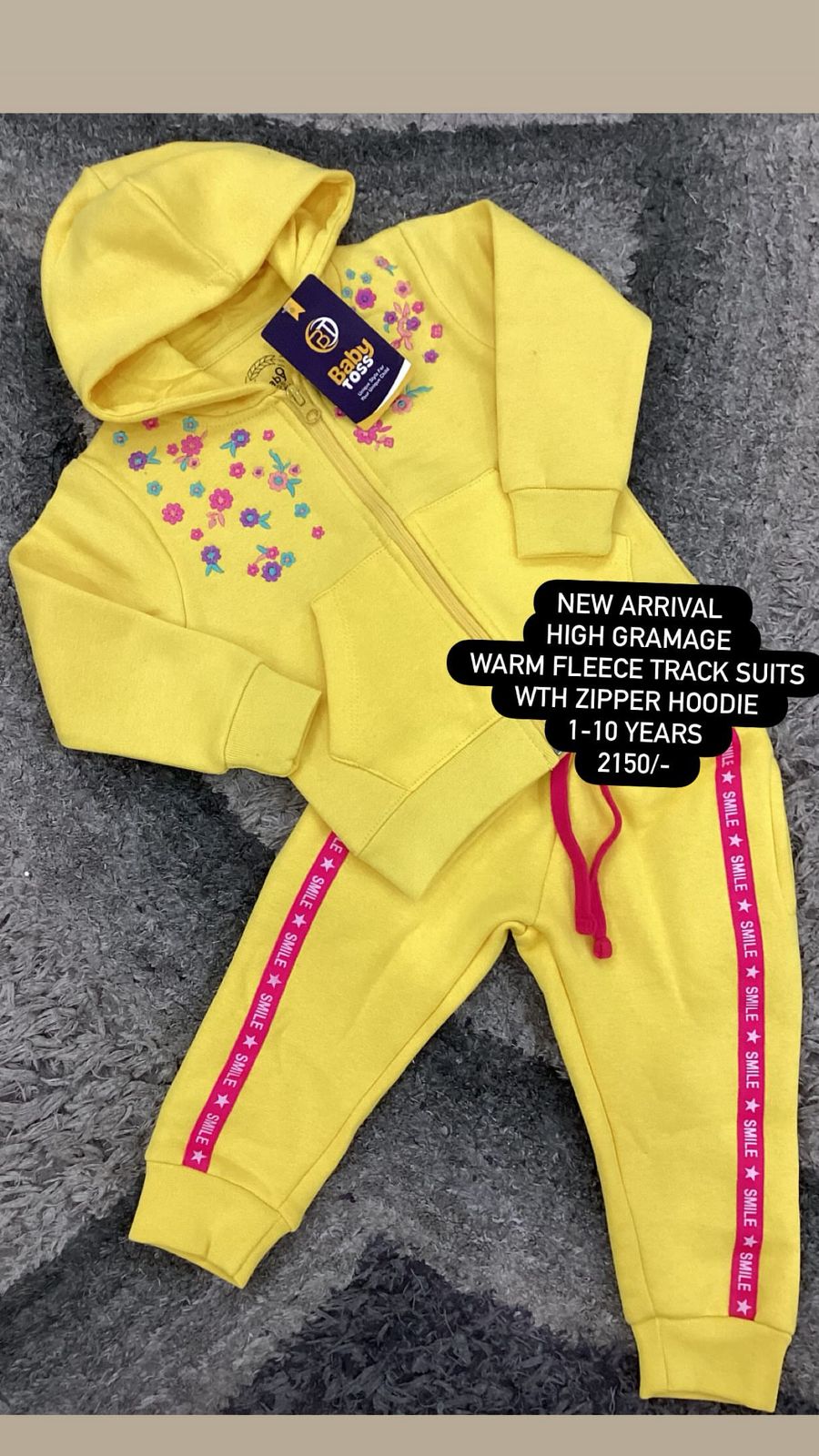 Kids Girls Affordable Baby Outfits –- Winter Warm Branded Original Fleece Warm Track Suit