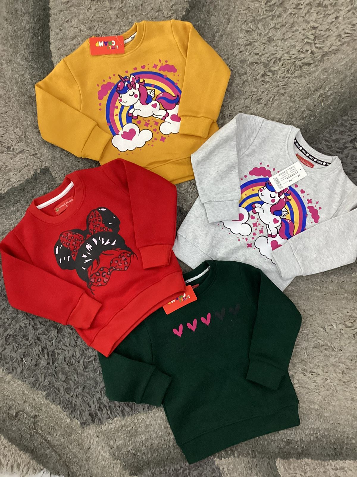 Kids Girls Affordable Baby Outfits –- Winter Warm Fleece Branded Shirt