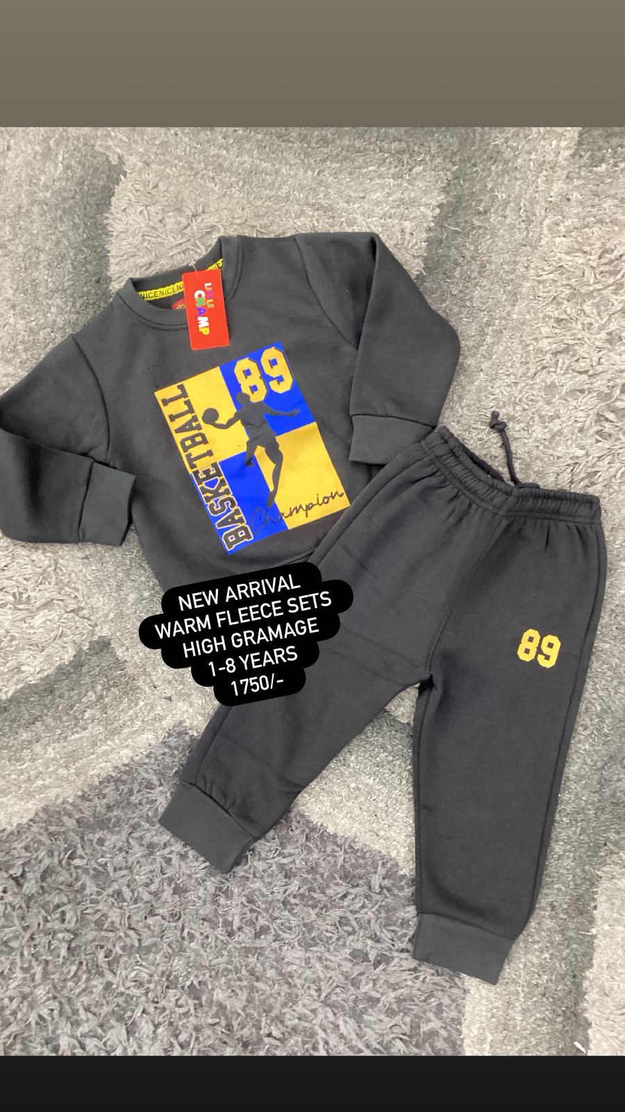 Kids Boys Affordable Baby Outfits –- Winter Warm Fleece Branded Track Suit