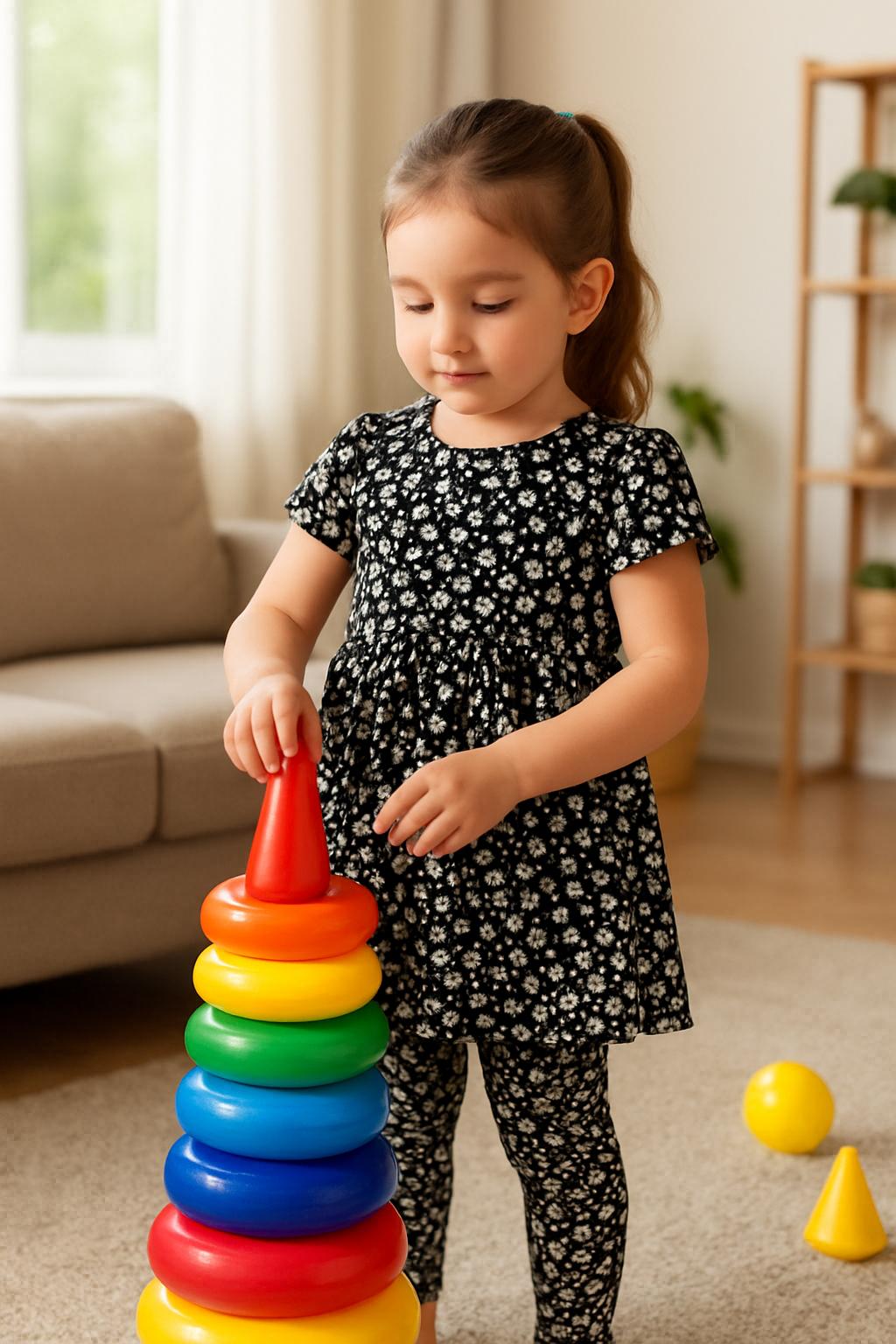 Kids Girl Affordable Baby Summer Outfits –- Blended Top with Tights