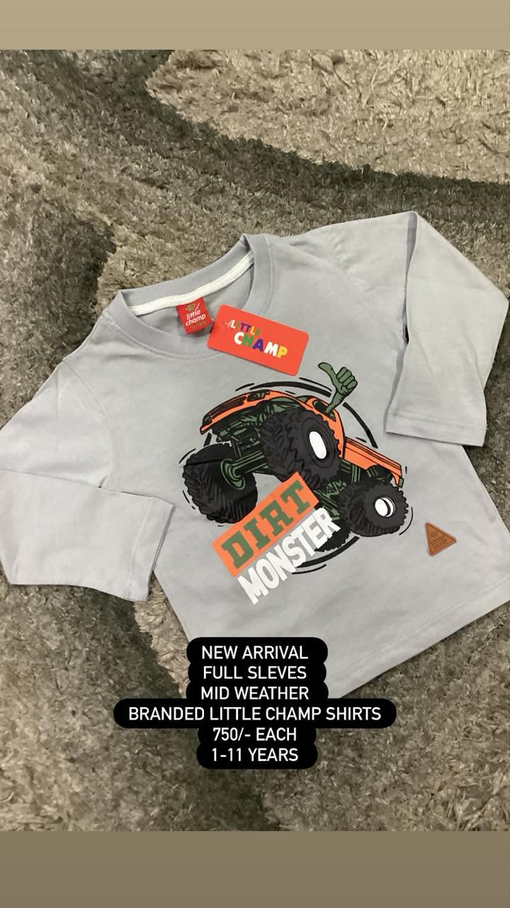 Kids Boys Girl Affordable Baby Outfits –-Full Sleeves Imported T Shirt