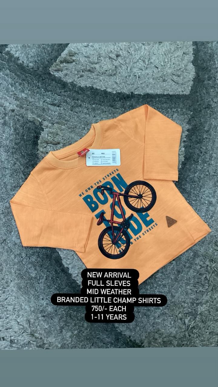 Kids Boys Girl Affordable Baby Outfits –-Full Sleeves Imported T Shirt