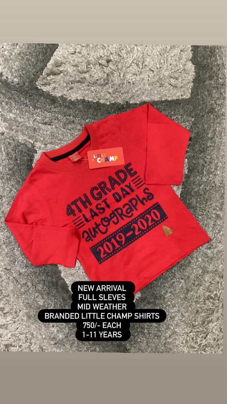 Kids Boys Girl Affordable Baby Outfits –-Full Sleeves Imported T Shirt