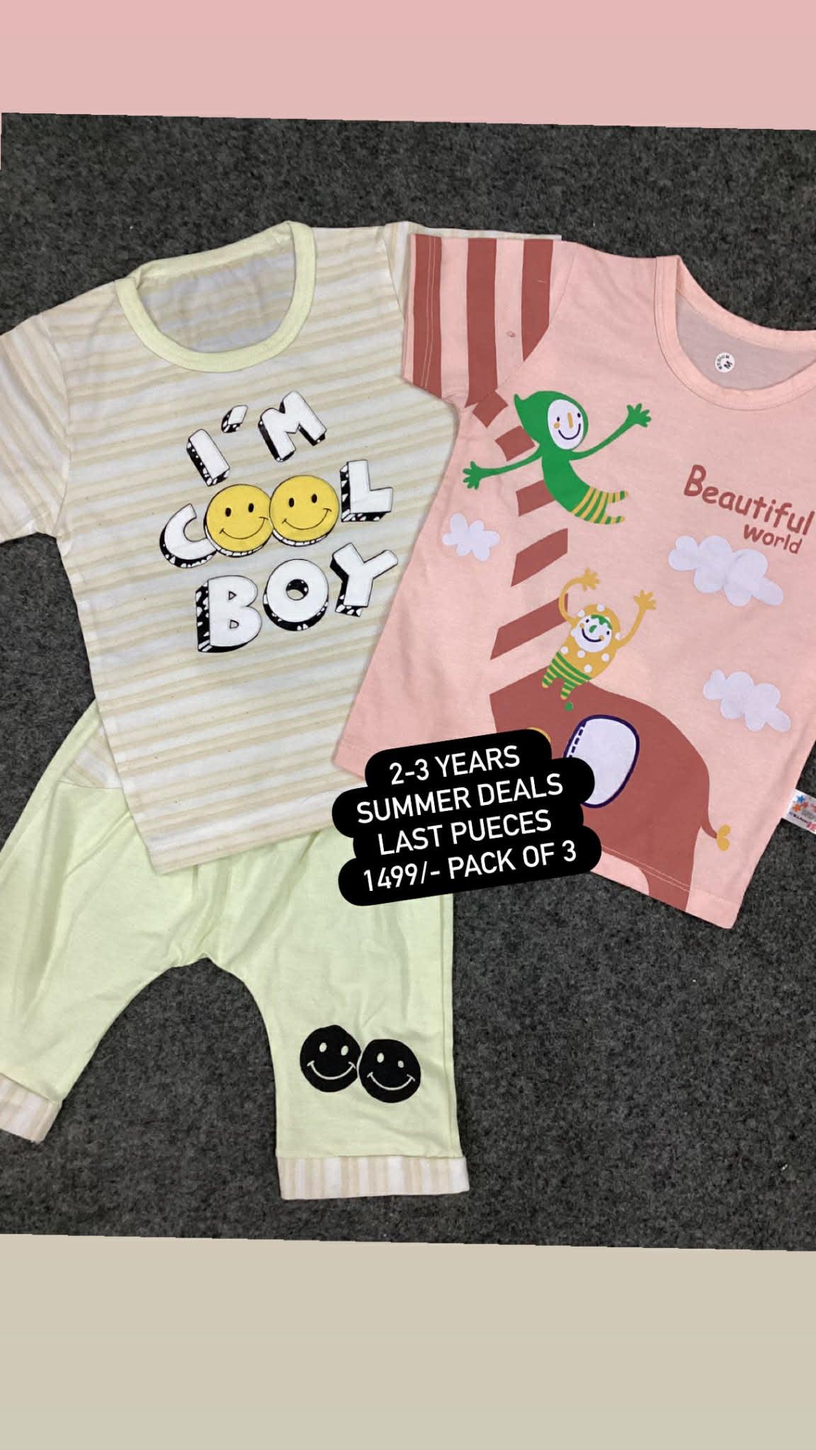 Kids Affordable Collection 2026: Kids Boys Branded Packs Deal Summer Sale 2-3 Year