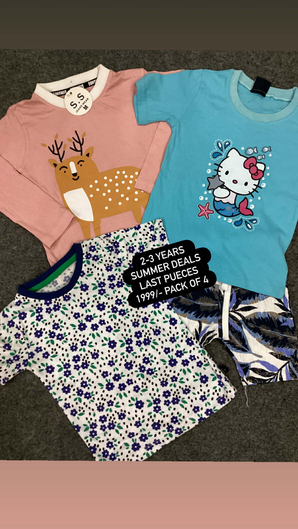 Kids Affordable Collection 2026: Kids Girls Branded Packs Deal Summer Sale 2-3 Year