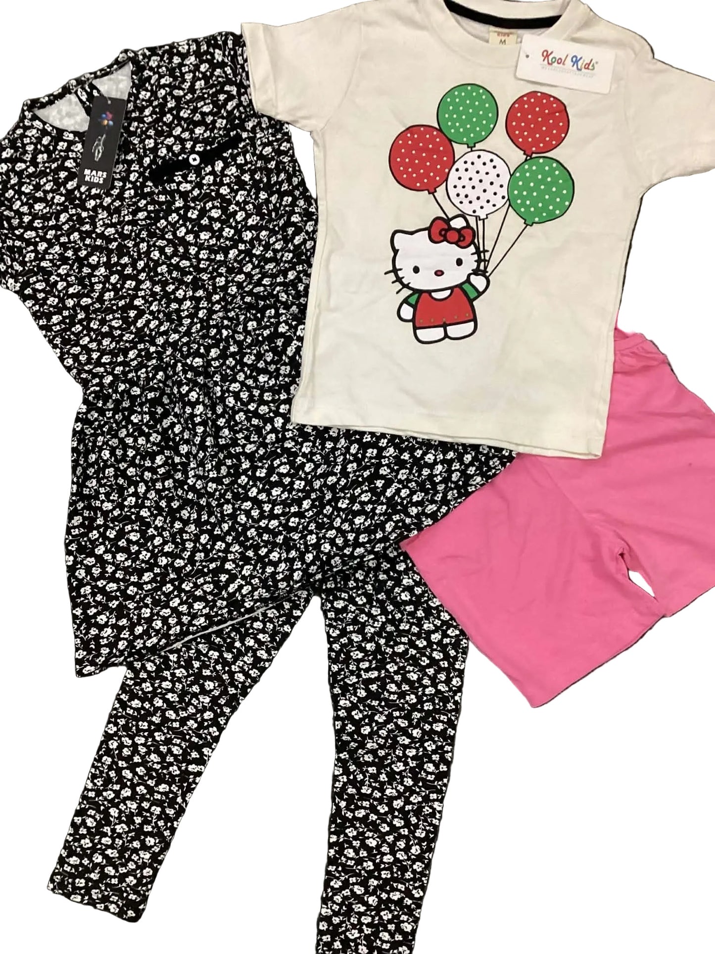 Kids Girls Affordable Baby Outfits –- Summer Sale New Arrivals Packs of 4 Shirts and Tights