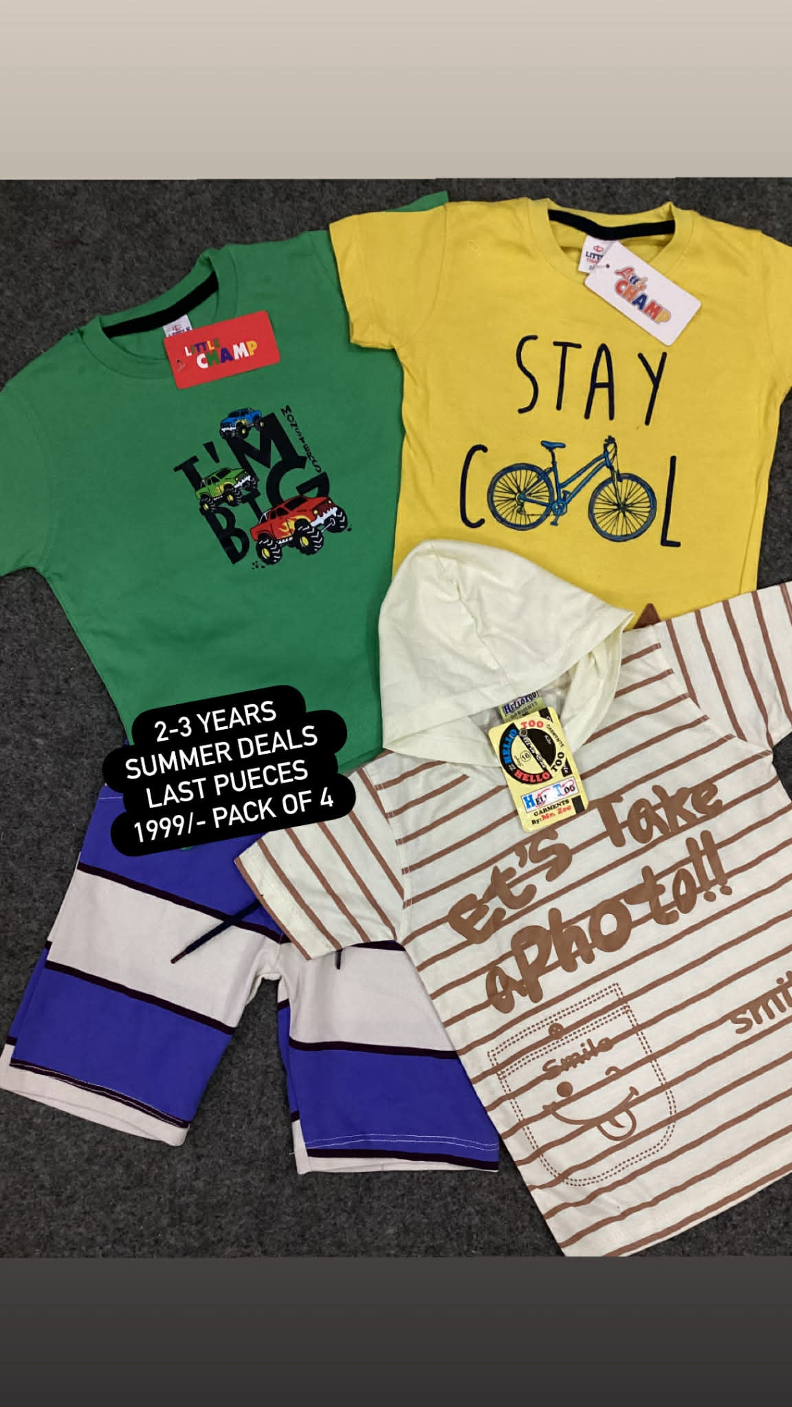 Kids Affordable Collection 2026: Kids Boys Branded Packs Deal Summer Sale 2-3 Year
