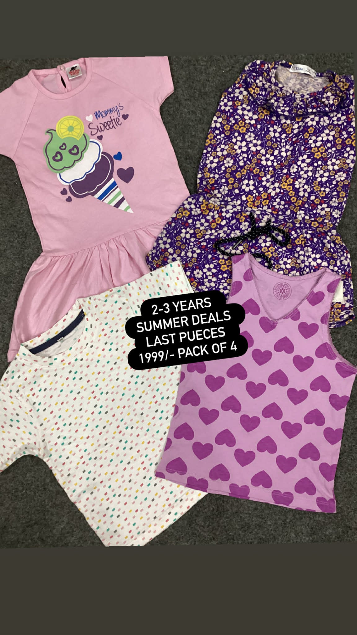 Kids Affordable Collection 2026: Kids Girls Branded Packs Deal Summer Sale 2-3 Year