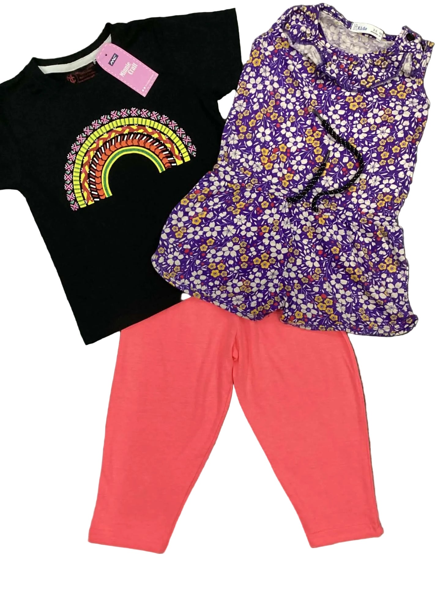 Kids Girls Affordable Baby Outfits –- Summer Sale New Arrivals Packs Shirts and tights pack