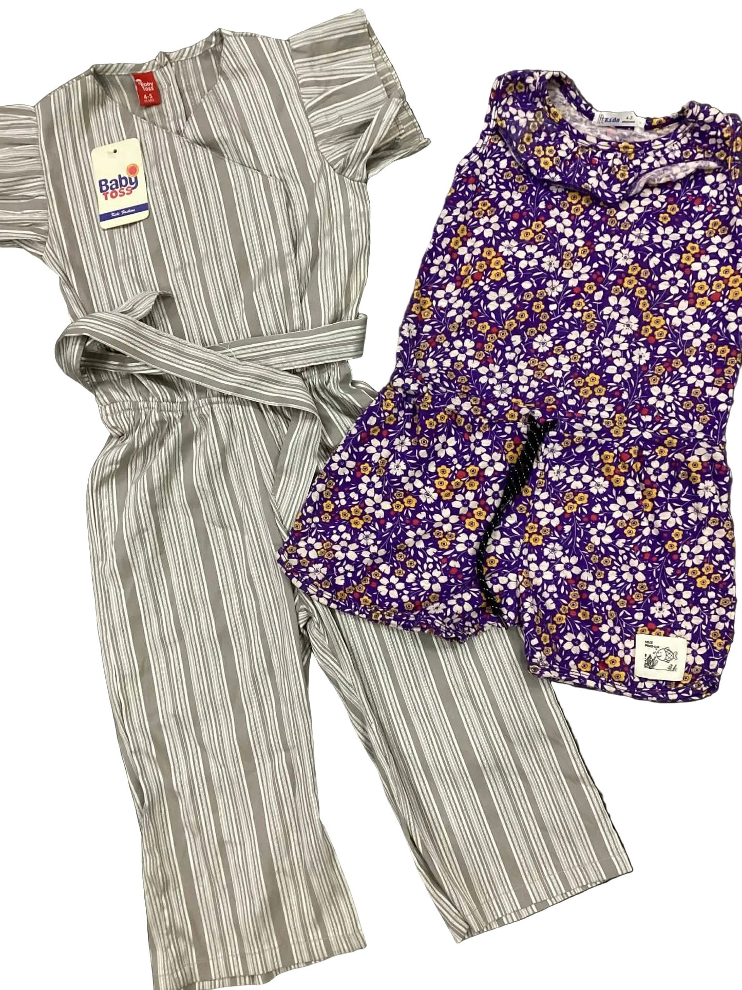 Kids Girls Affordable Baby Outfits –- Summer Sale New Arrivals Packs of 2 Jumpsuits