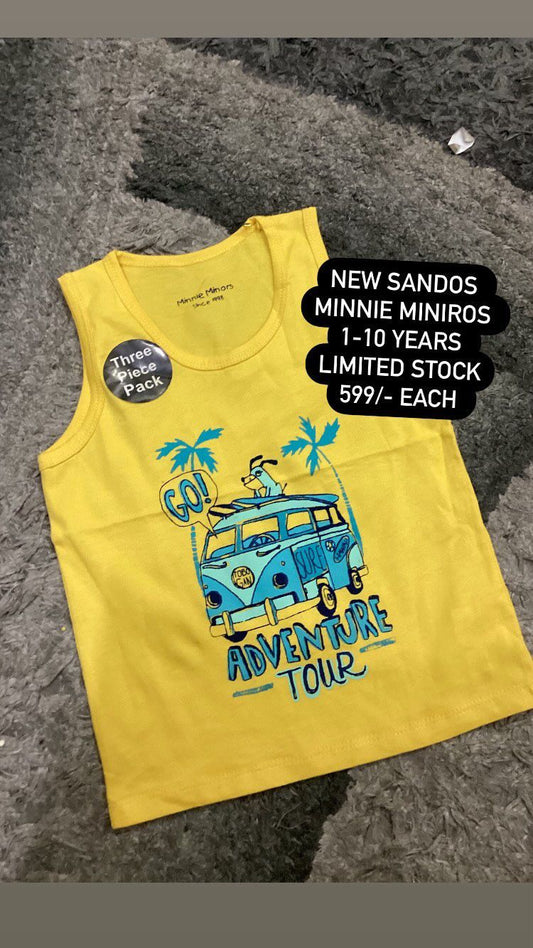 Kids Boys Summer Original Minnie Minors Sando Yellow