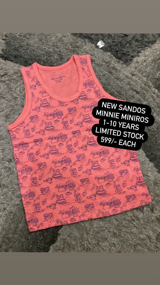 Kids Boys Summer Original Minnie Minors Sando Pink