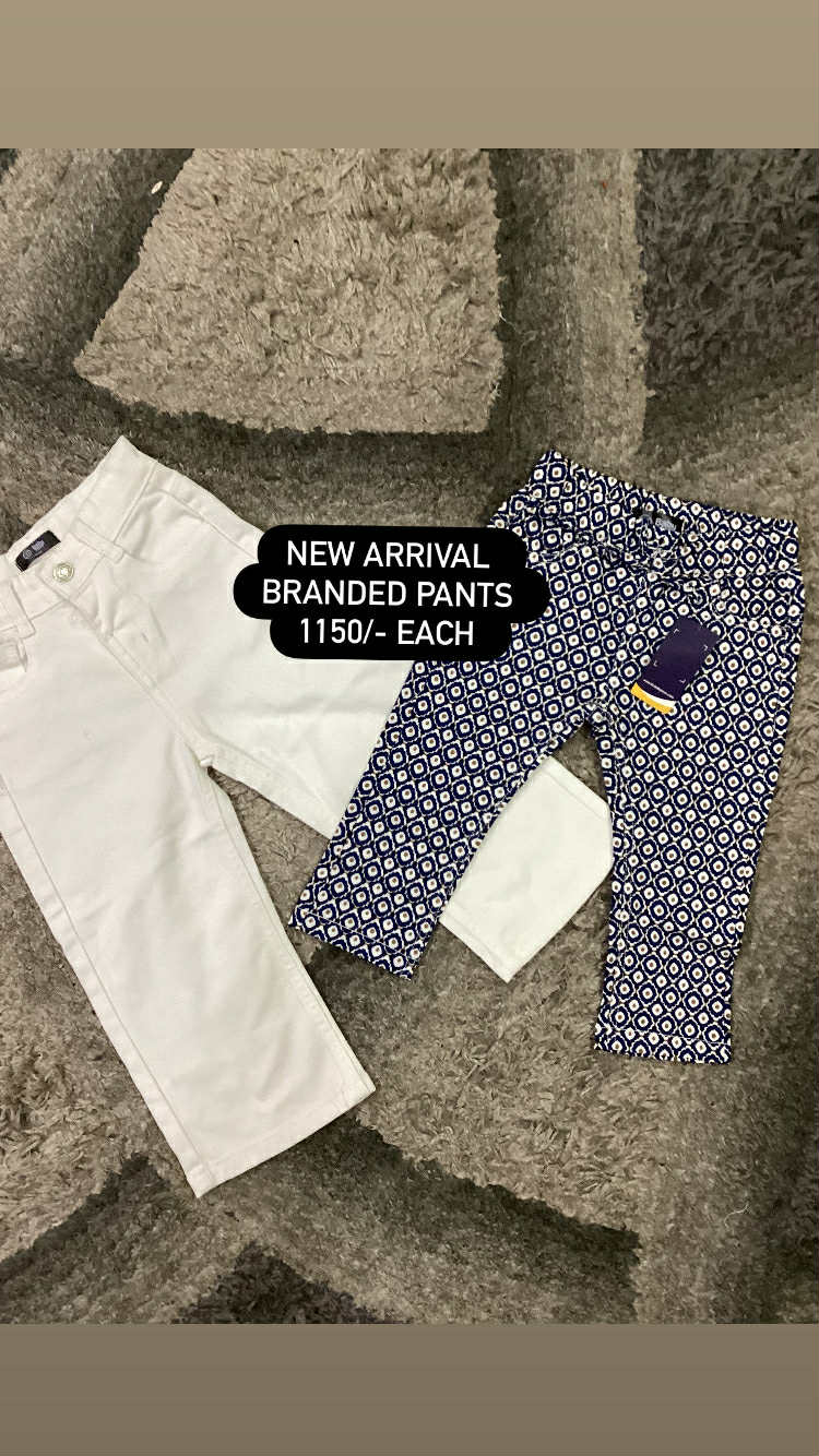 Kids Boy Girl Affordable Baby Outfits –- Branded Cotton Denim Pent White
