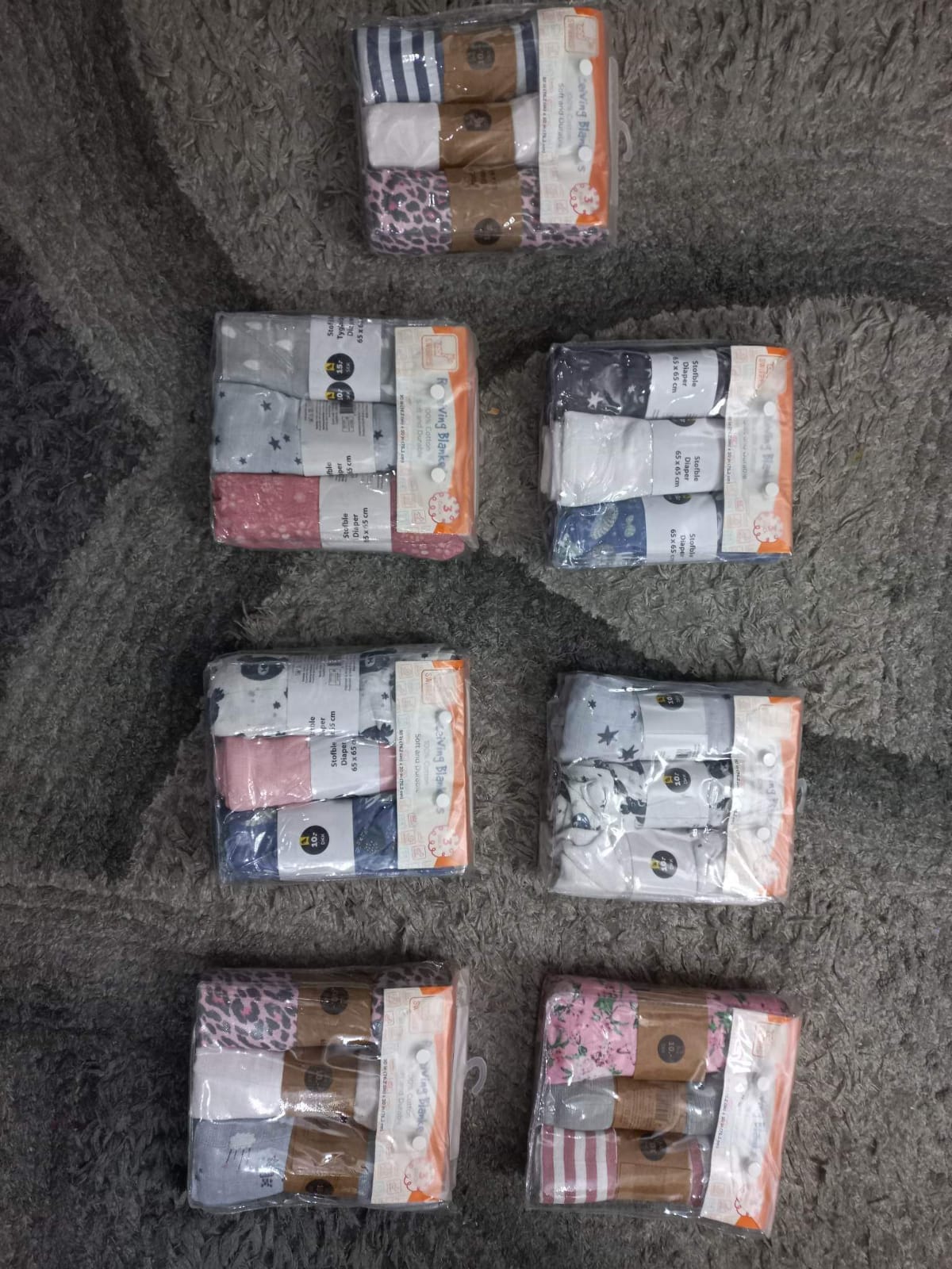 Kids Winter New Arrivals 2023 Pack of 3 Wraping Sheets/Imported Receiving Sheets Warm Winter