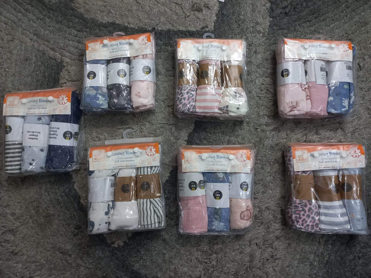 Kids Winter New Arrivals 2023 Pack of 3 Wraping Sheets/Imported Receiving Sheets Warm Winter