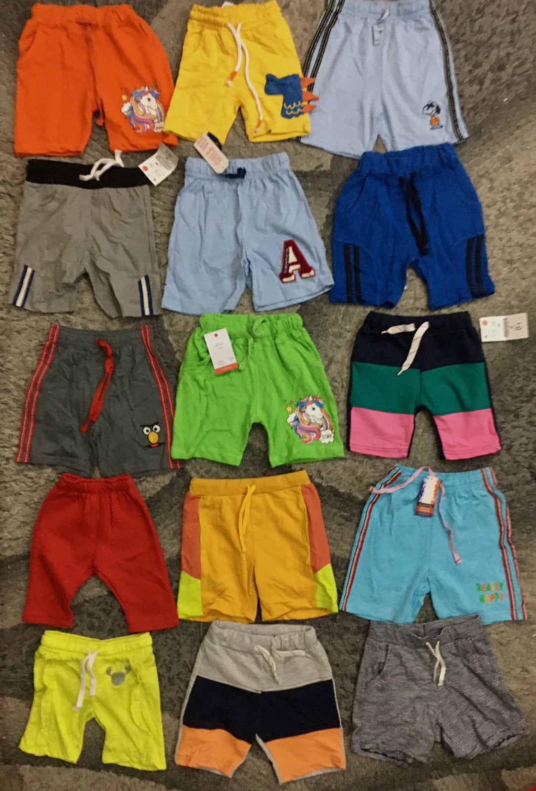 Kids Girls Boys Pack of 4 Branded Shorts (3-4Year) (Random Colors)