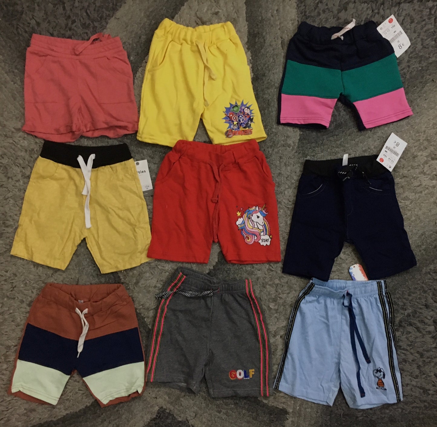 Kids Girls Boys Pack of 4 Branded Shorts (3-4Year) (Random Colors)